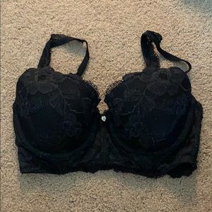 Black lace longline VS bra